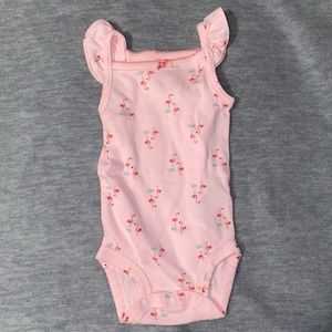 Pink newborn short sleeve onesie